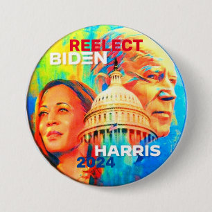 Reelect Biden Harris 2024 Button