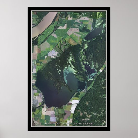 Reelfoot Lake Tennessee Satelliten-Poster Karte Poster (Vorne)
