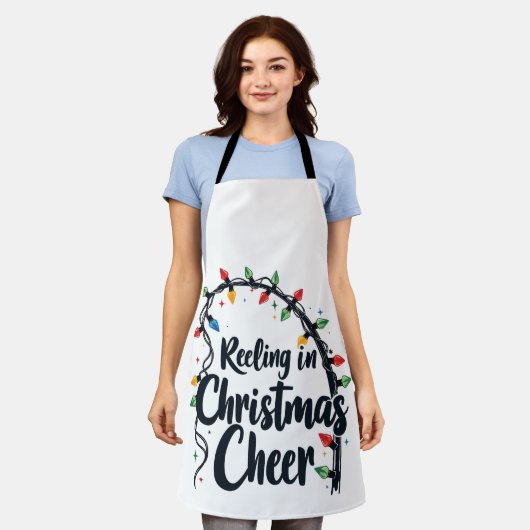 Reeling in Weihnachten Chefangeln Weihnachten Lich Schürze (Getragen)