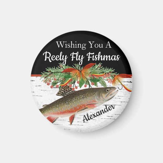 Reely Fishing Fishmas Fischen Weihnachten Magnet (Vorne)