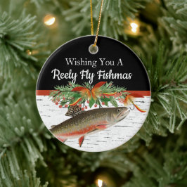 Reely Fishing Fishmas Fischen Weihnachtsherz Ornam Keramik Ornament