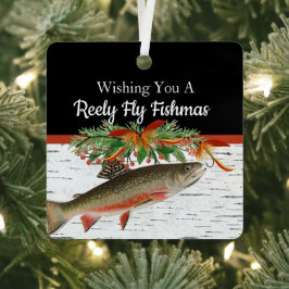 Reely Fishing Fishmas Fischen Weihnachtsherz Ornam Ornament Aus Metall
