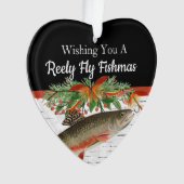 Reely Fishing Fishmas Fischfang Weihnachtsherz Ornament (Vorderseite)