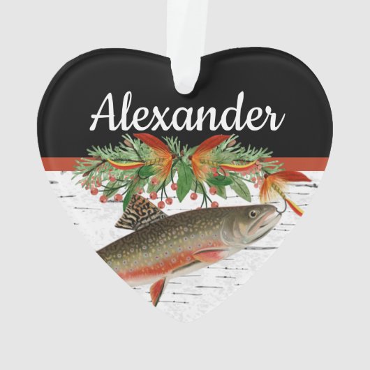 Reely Fishing Fishmas Fischfang Weihnachtsherz Ornament (Rückseite)