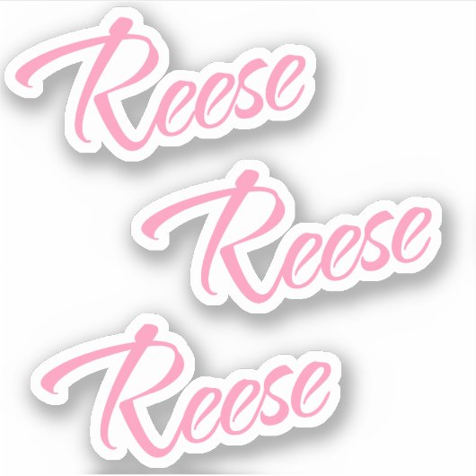 Reese Decorname in Pink x3 Aufkleber (Vorderseite)