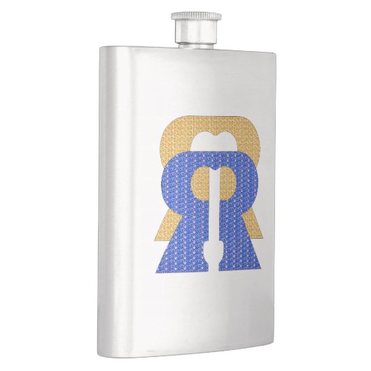 Reese Rideout Blue & Gold Fask Flachmann (Rechts)