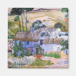 Reetgedeckte Cottages am Hügel von Vincent van Gog Magnet