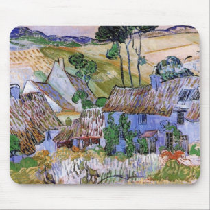 Reetgedeckte Cottages am Hügel von Vincent van Gog Mousepad