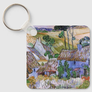 Reetgedeckte Cottages am Hügel von Vincent van Gog Schlüsselanhänger