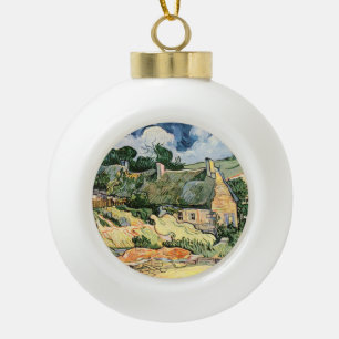 Reetgedeckte Cottages in Cordeville Vincent van Go Keramik Kugel-Ornament