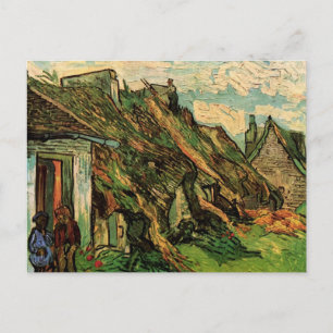 Reetgedeckte Sandstein-Cottages von Vincent van Go Postkarte