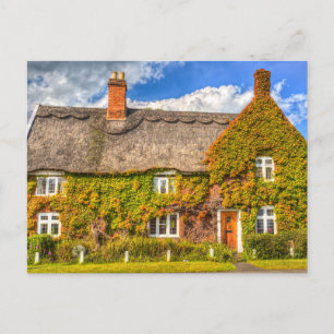 Reetgedecktes Cottage Sommer Feiertagspostkarte