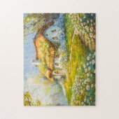 Reetgedecktes Cottage von Daisy Meadow Puzzle (Vertikal)