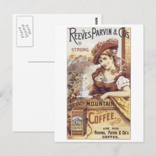 Reeves Parvin & Co. Kaffee Postkarte (Vorne/Hinten)