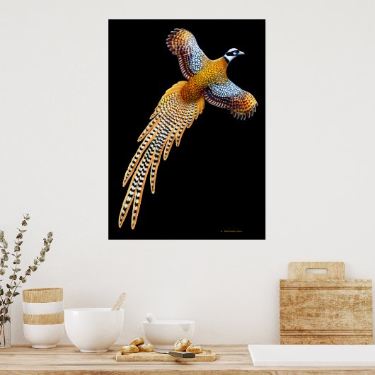 Reeves Pheasant Flying Print Poster (Küche)