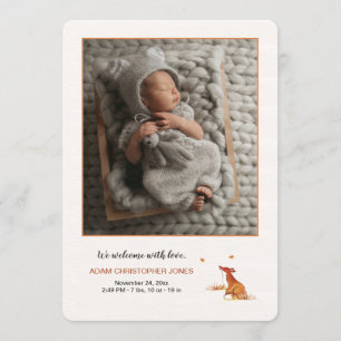 Ref Fox Cub Foto Geburtsankündigung Einladung