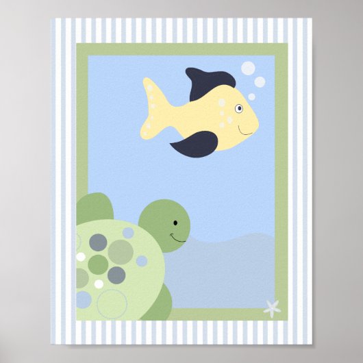 REF TURTLE FISH 8x10 BABY KINDERZIMMER ROOM DRUCKE (Vorne)