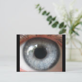 Refelection in einer Postkarte des blauen Auges (Stehend Vorderseite)