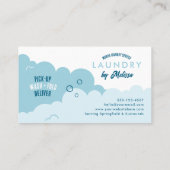 Refer A Friend Mobile Laundry Service Blue & White Empfehlungskarte (Rückseite)