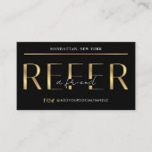 Refer A Friend Modern Black & Gold Logo Salon Spa Empfehlungskarte (Vorderseite)