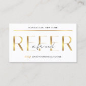Refer A Friend Modern Glam Gold Logo Salon Spa Empfehlungskarte (Vorderseite)