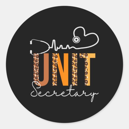 Referatssekretär Leopard Heartbeat Wertschätzung W Runder Aufkleber (Vorderseite)