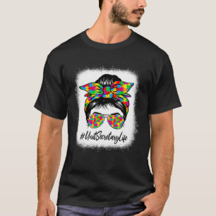 Referatssekretär Messy Bun Supporting Autism Aware T-Shirt