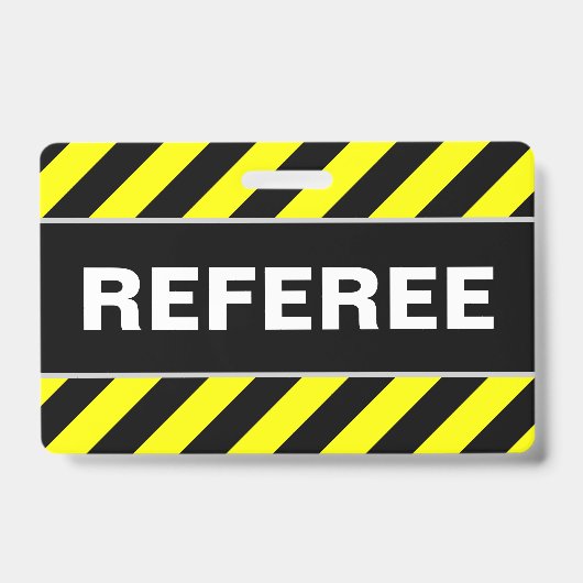 "REFEREE" + Abzeichen für schwarze und gelbe Strei Ausweis (Front)