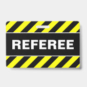"REFEREE" + Abzeichen für schwarze und gelbe Strei Ausweis (Back)