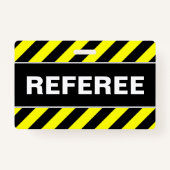 "REFEREE" + Abzeichen für schwarze und gelbe Strei Ausweis (Rückseite)