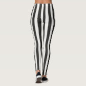 Referee Striped Classic Black & White Vertical  Leggings (Rückseite)