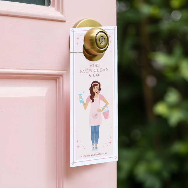Referendarmmädchen & Hausreiniger Frau Türanhänger (Referral Maid & House Cleaning Woman Door Hanger)