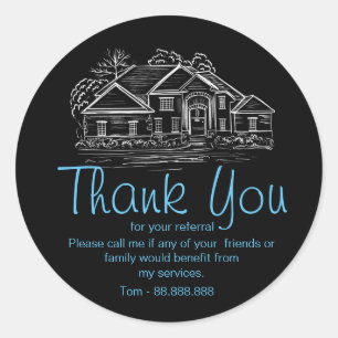 Referendum Real Anwesen Vielen Dank Business Squar Runder Aufkleber