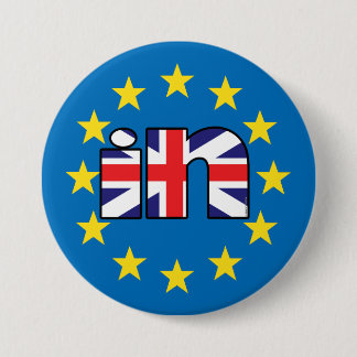 Referendum StrongerIn BRITISCHE Flagge "in" auf EU Button