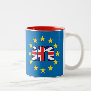 Referendum StrongerIn BRITISCHE Flagge "in" auf EU Zweifarbige Tasse