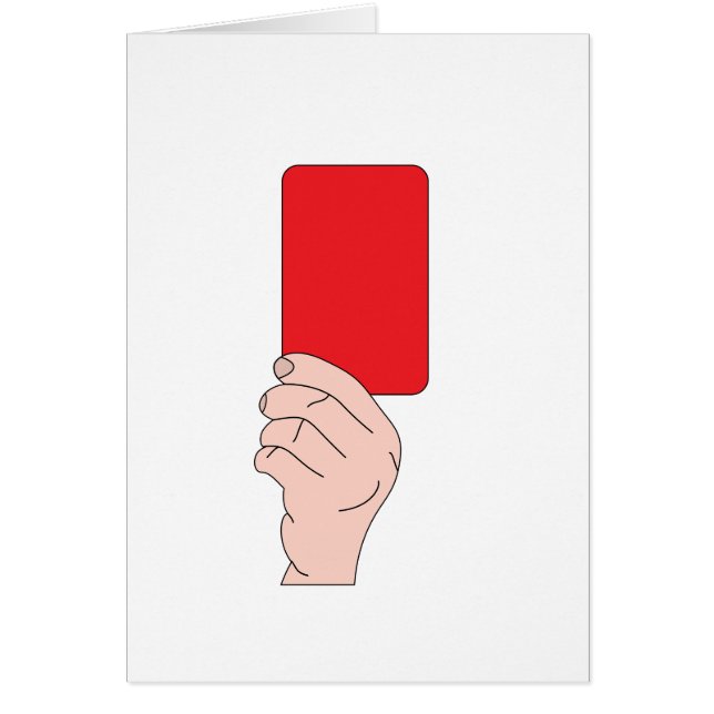 Referent, der ein rote Karten-Gruß-Karten zeigt (Vorne)
