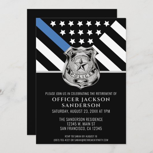 Referent für das Party Polizeivollzug Einladung (Vorne/Hinten)