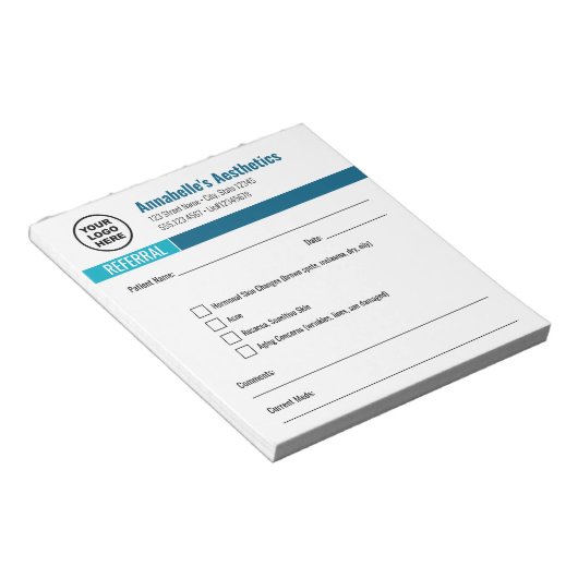 Referenz Editor für bearbeitbare Ästhetik Notizblock (angewinkelt)