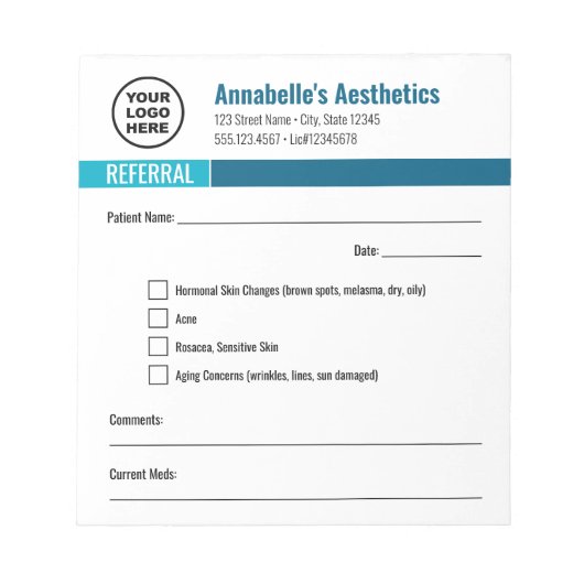 Referenz Editor für bearbeitbare Ästhetik Notizblock (Vorderseite)