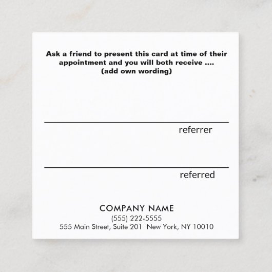 Referenz für Goldene Glitzer-Herzkalligraphie Empfehlungskarte (Rückseite)