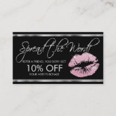 Referenz - Rosa Glitzer Lipstick - Silber Empfehlungskarte (Vorderseite)