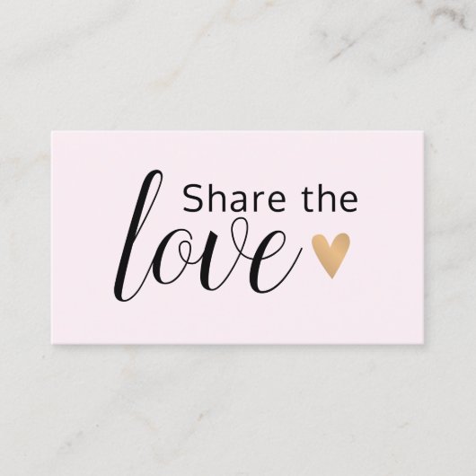 Referenz Rose Goldenes Herz Beauty Salon Empfehlungskarte (Vorderseite)