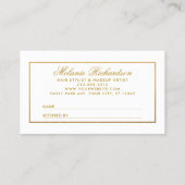 Referenz zu eleganten Goldrahmen Visitenkarte (Rückseite)