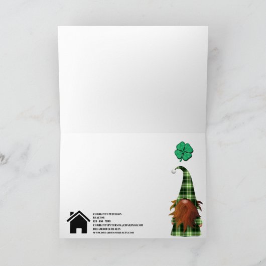 Referenz zum St. Patrick's Day Real Anwesen Realto Dankeskarte (Innenseite)