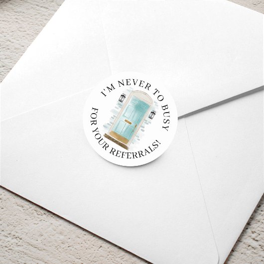 Referenz zur Frontklappe mit blauem Wasserfarben f Runder Aufkleber