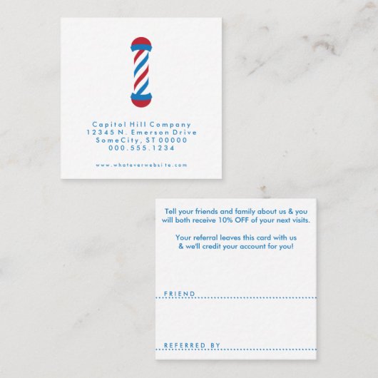 Referenzbarberquadrat Empfehlungskarte (Vorne/Hinten)