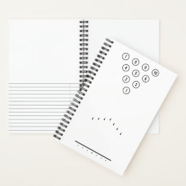 Referenzdiagramm für den schwarzen und weißen Bowl Notizblock