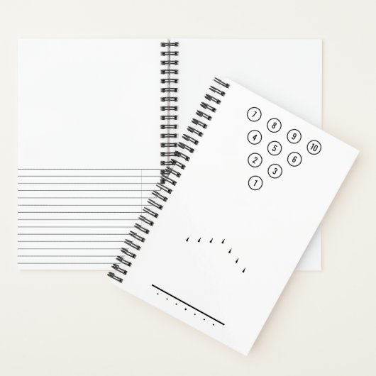 Referenzdiagramm für den schwarzen und weißen Bowl Notizblock (Innen)