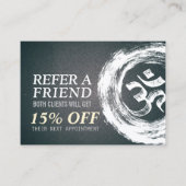 Referenzen für den YOGA Meditation Instructor OM Z Empfehlungskarte (Vorderseite)