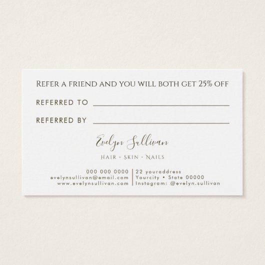 Referenzkarte (Rückseite)